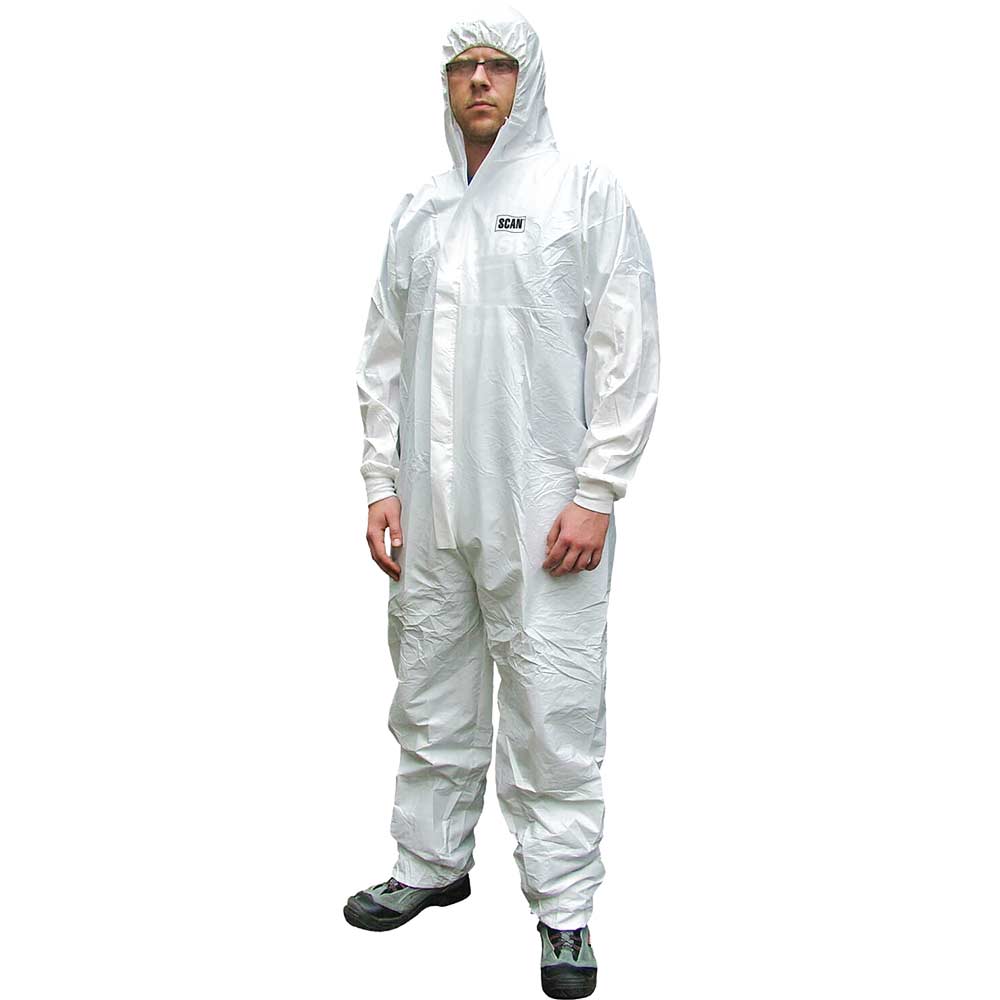 Image of Scan Chemical Splash Resistant Disposable Overalls White Medium