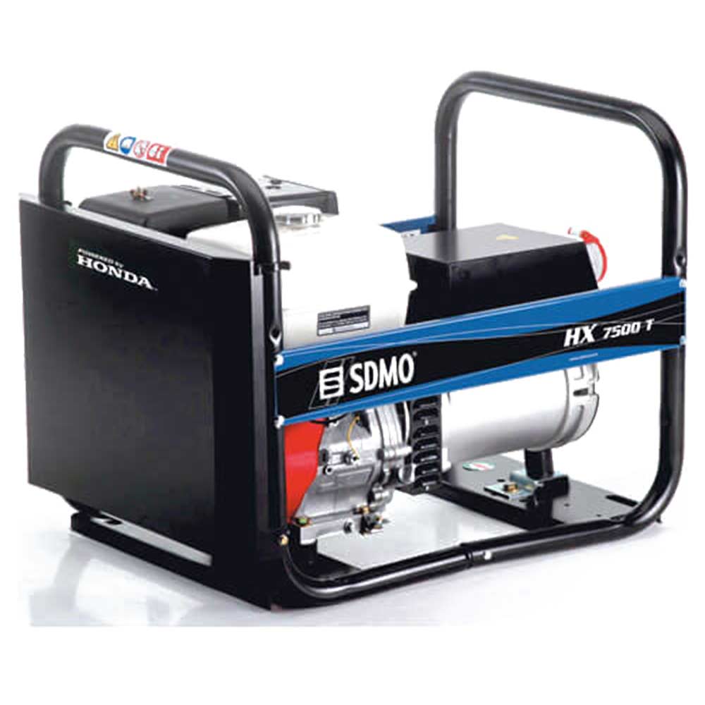 Image of SDMO HX 7500T 3 Phrase Portable Petrol Generator 6 Kw (7.5 Kva) with Honda GX390 Engine