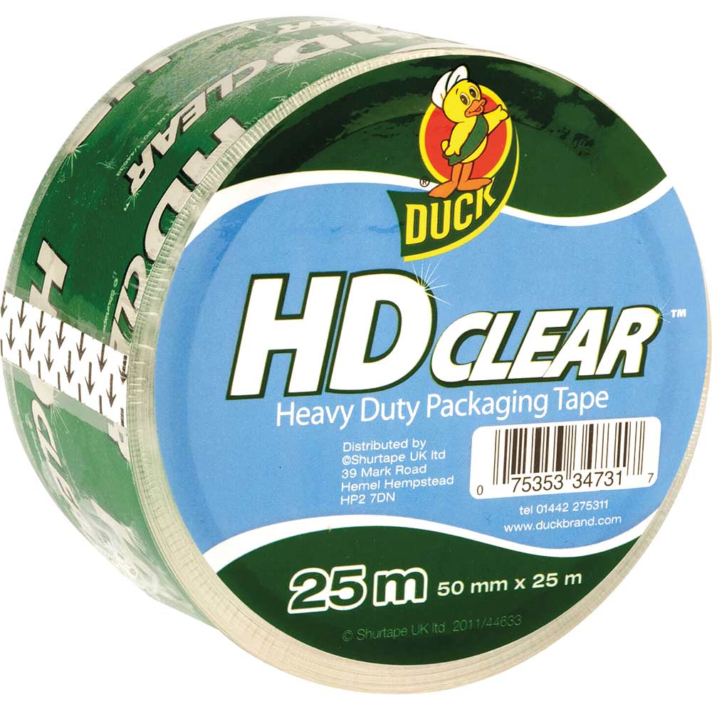 Shure 50mm x 25 Metre Roll Heavy Duty Packaging Clear Duck Tape