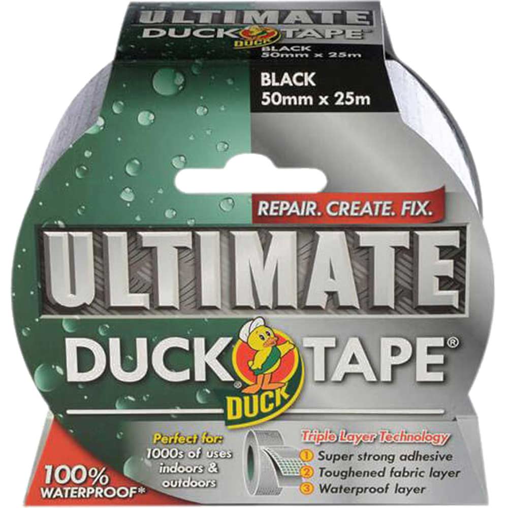 Shure 50mm x 25 Metre Roll Ultimate Black Duck Tape