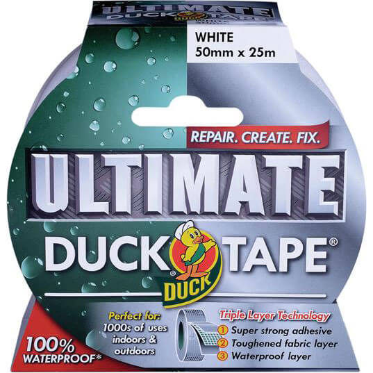 Shure 50mm x 25 Metre Roll Ultimate White Duck Tape