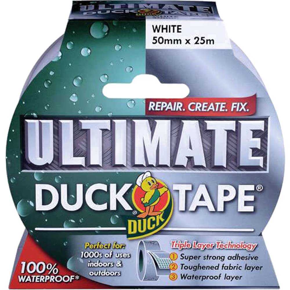 Shure 50mm x 25 Metre Roll Ultimate White Duck Tape