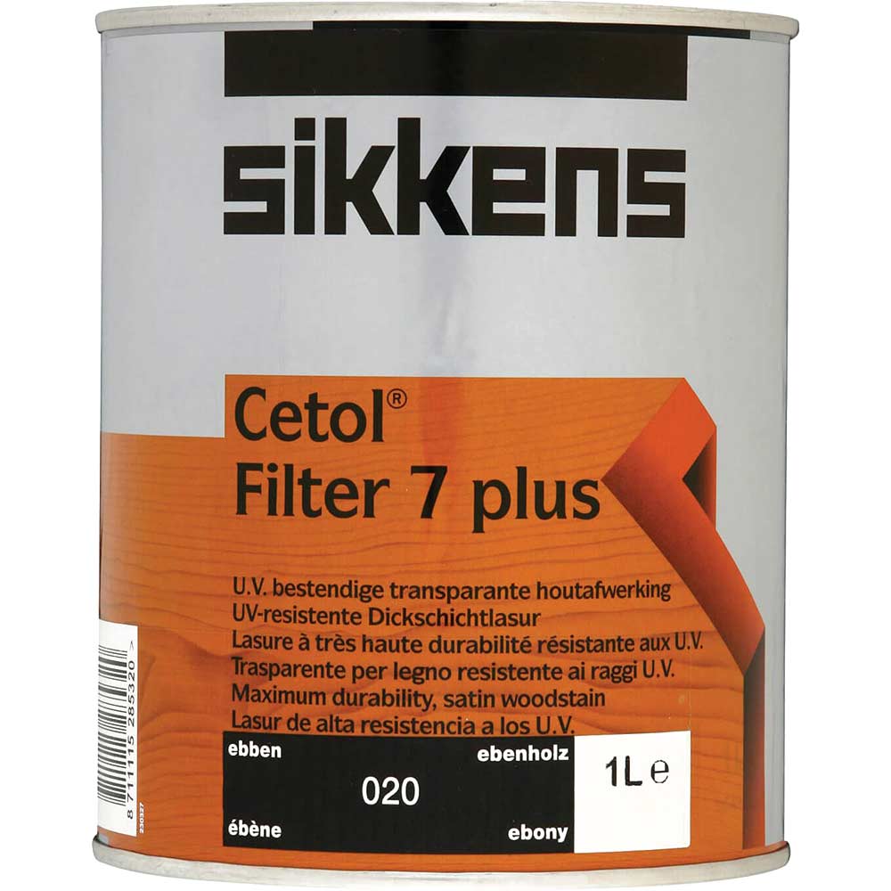 Sikkens Cetol Filter 7 Plus Translucent Wood Stain Ebony 1 Litre