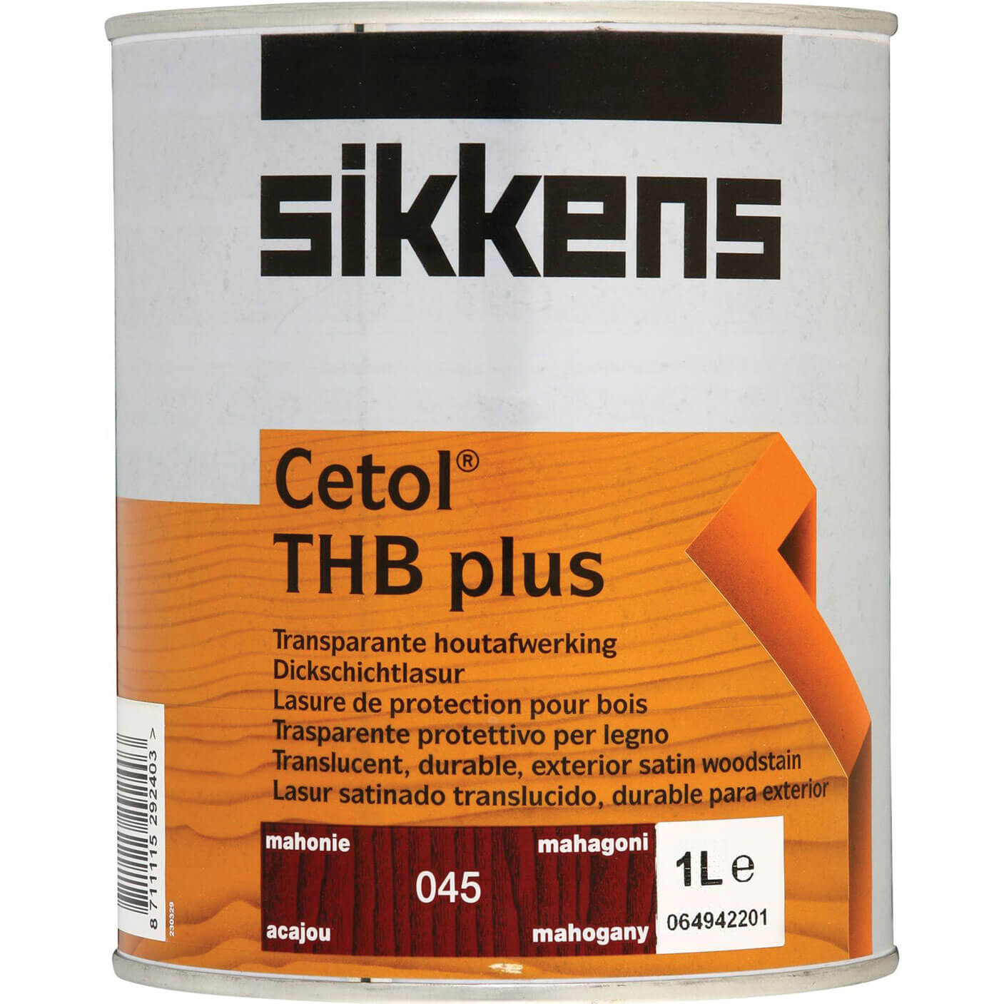 Sikkens Cetol TBH Plus Translucent Wood Stain Mahogany 1 Litre