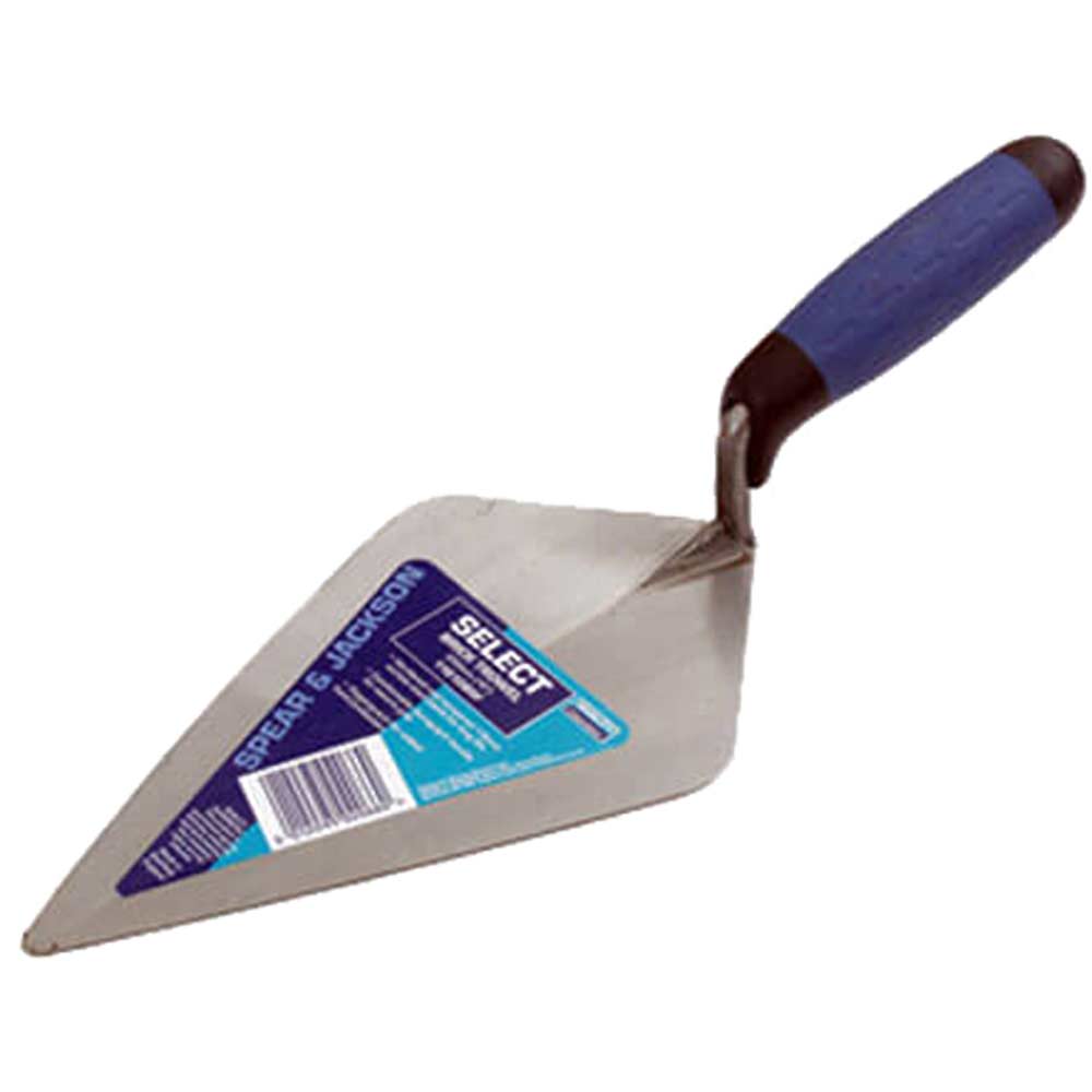 Image of Spear & Jackson Broad Heel Brick Trowel with Soft Grip Handle 10&quot;