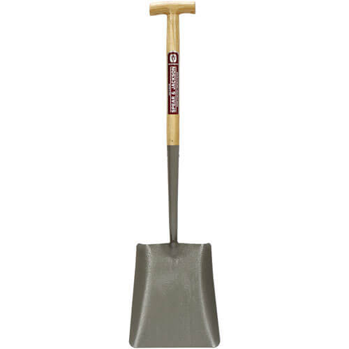 Spear & Jackson Neverbend Solid Socket Square Mouth Contractors Shovel Size 2 with 711mm T Handle