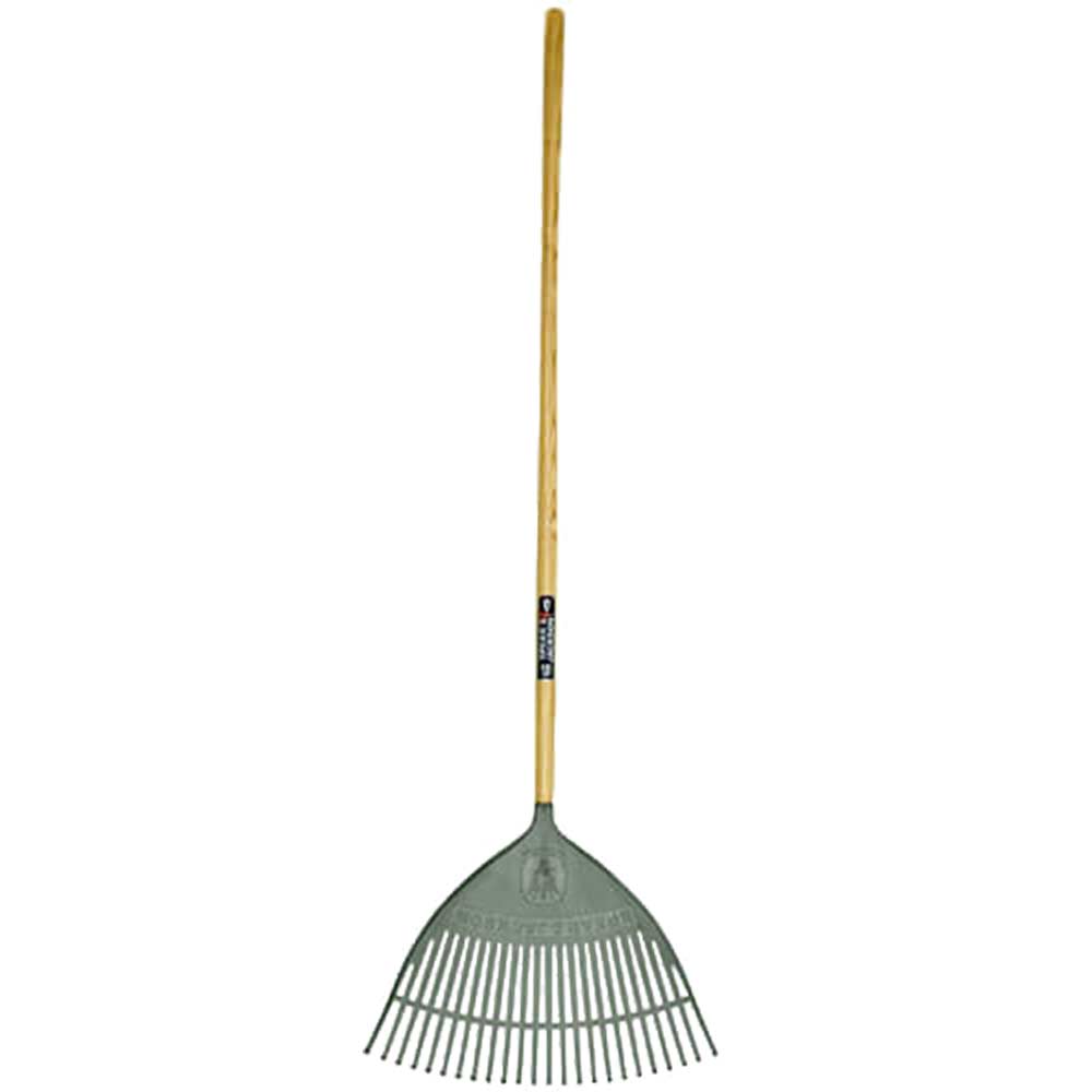 Spear & Jackson Neverbend Carbon Plastic Leaf Rake with 1219mm Wooden Handle