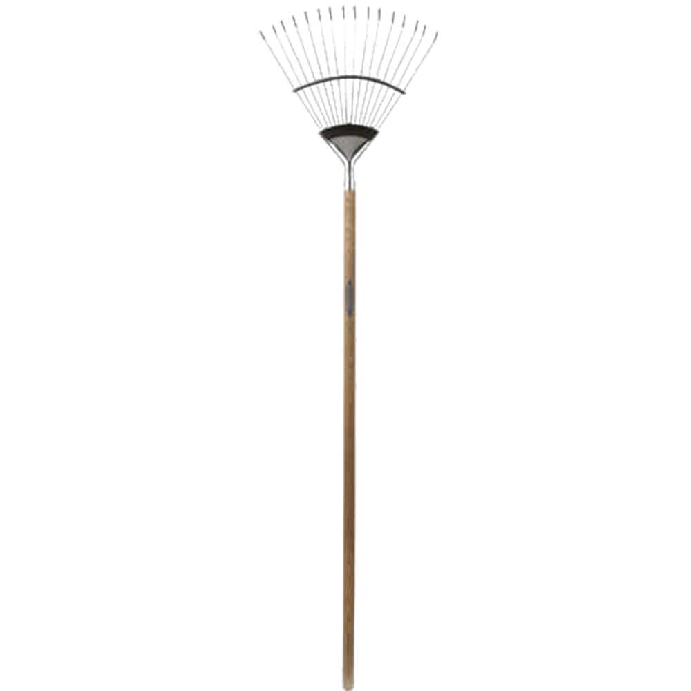 Spear & Jackson Traditional Stainless Steel Flexo Lawn Rake with 1193mm Wooden Handle