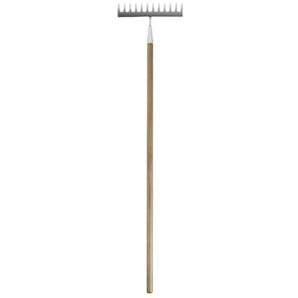 Spear & Jackson Traditional Stainless Steel Soil Rake 12 Teeth with 1219mm Wooden Handle