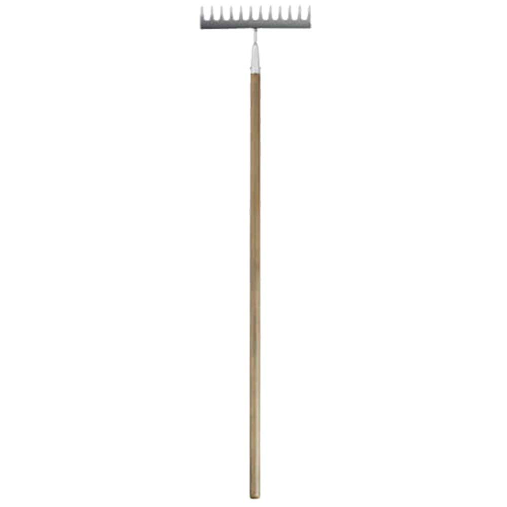 Spear & Jackson Traditional Stainless Steel Soil Rake 12 Teeth with 1219mm Wooden Handle