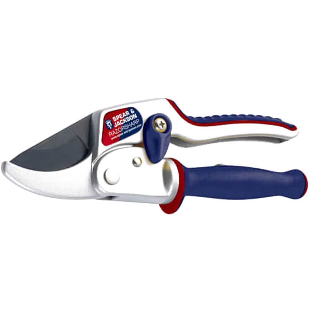 Spear & Jackson Razorsharp Advance Ratchet Action Anvil Secateurs with Ergo Twist Handle Max Cut 15mm