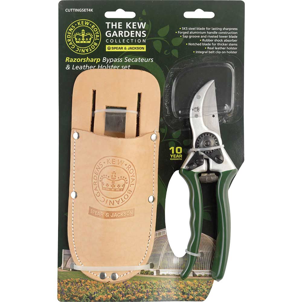 Kew Gardens Bypass Secateurs Max 20mm Capacity 215mm Long + FREE Holster