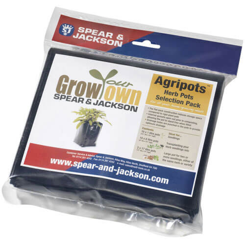 Spear & Jackson Elements Agripots Herb Growing Bag Mixed Pack of 22