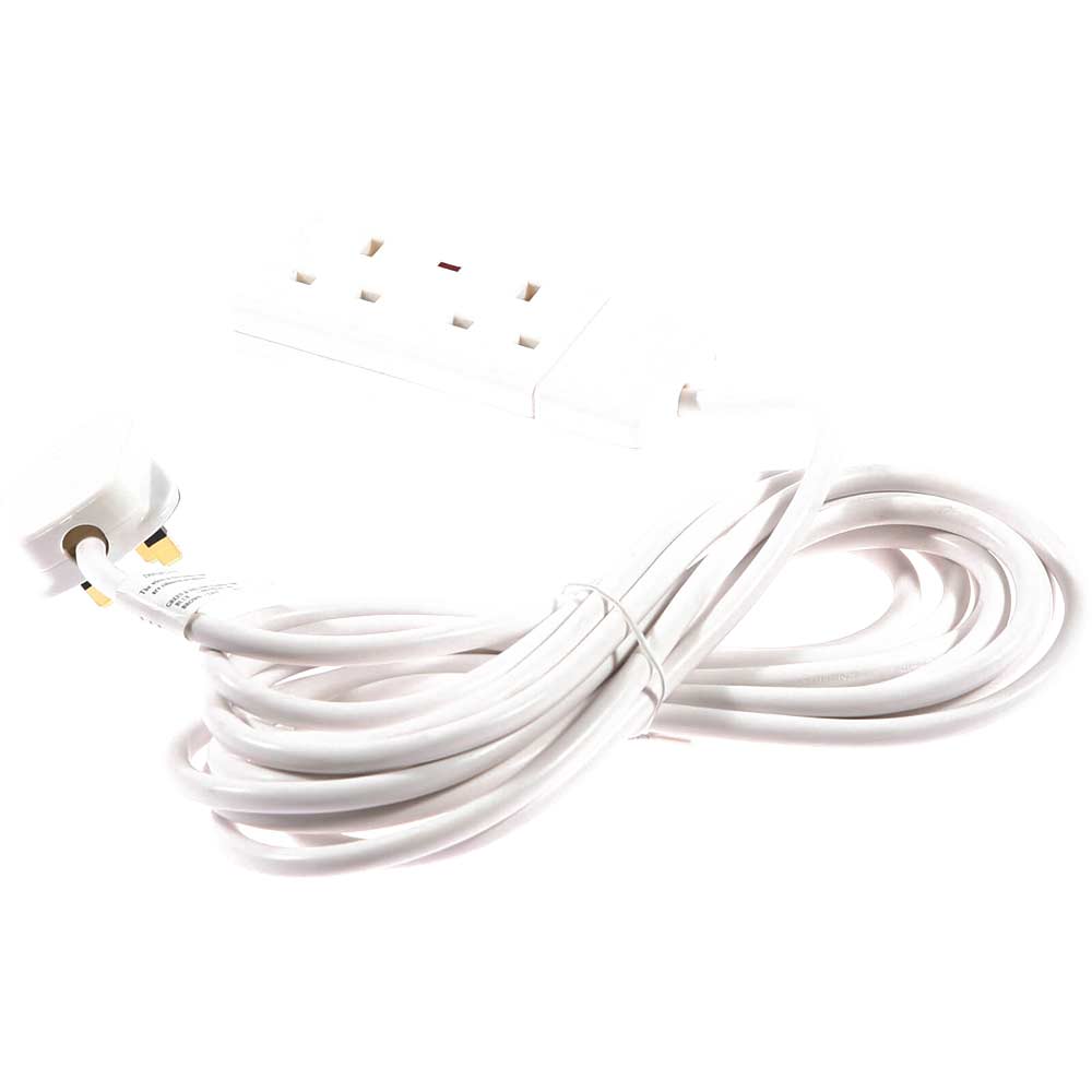 SMJ 2 Socket Extention Lead with 5 Metre Cable 13amp 240v
