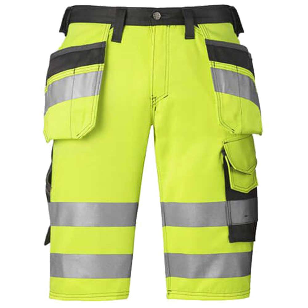 Image of Snickers High Visibility Shorts Class 1 Yellow 41&quot; Waist