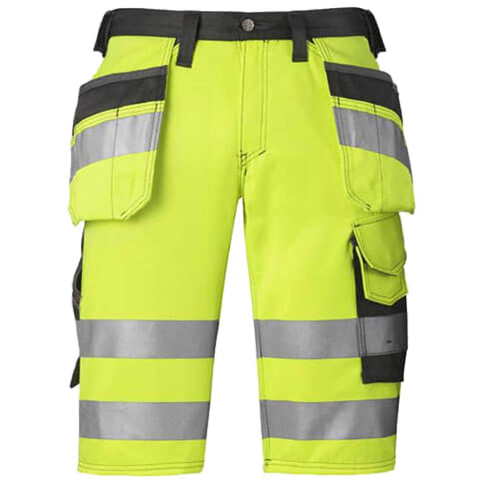 Snickers High Visibility Shorts Class 1 Yellow 35" Waist