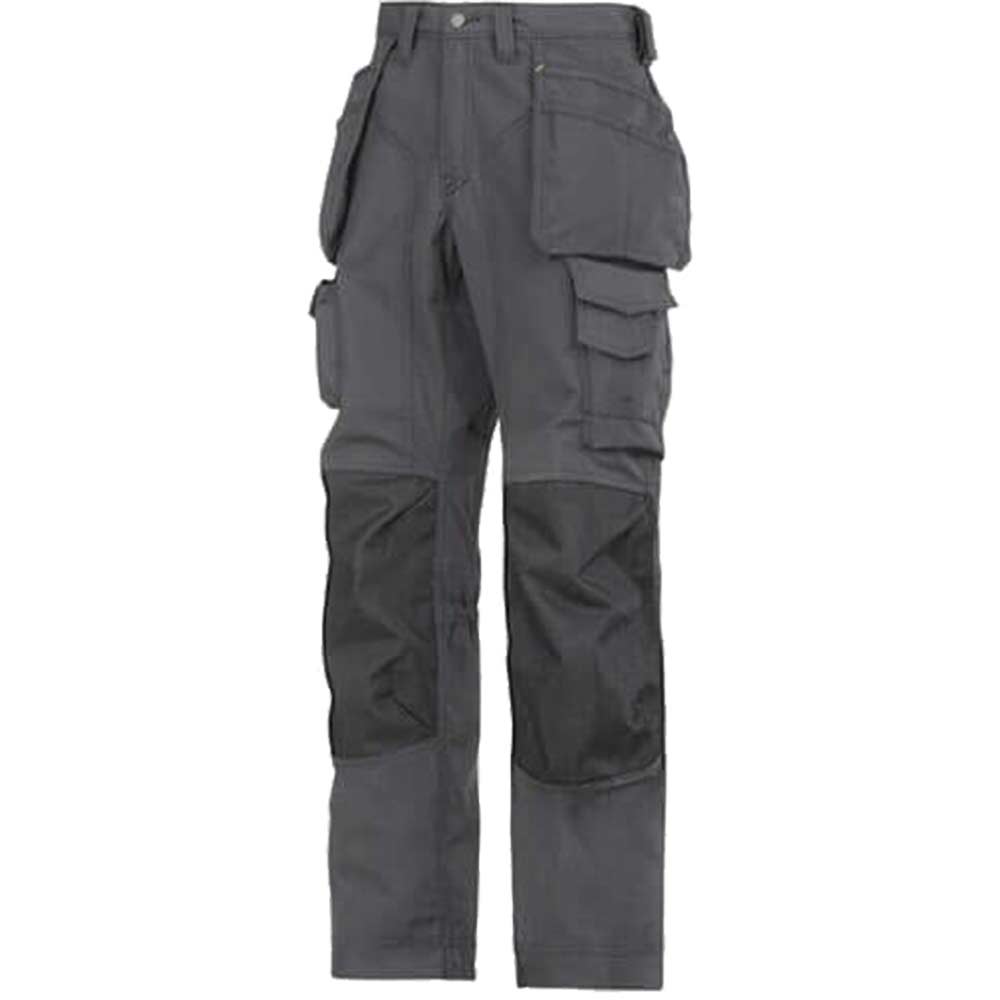 Snickers Mens Rip Stop Floor Layer Trousers Grey / Black 33" Waist 32" Leg