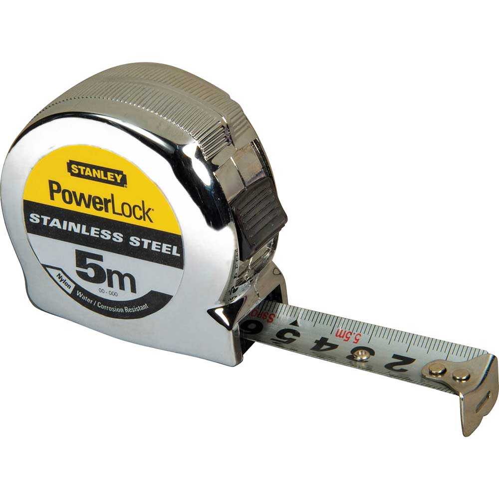 Stanley Powerlock Stainless Steel 5 Metre Tape Measure Metric Only