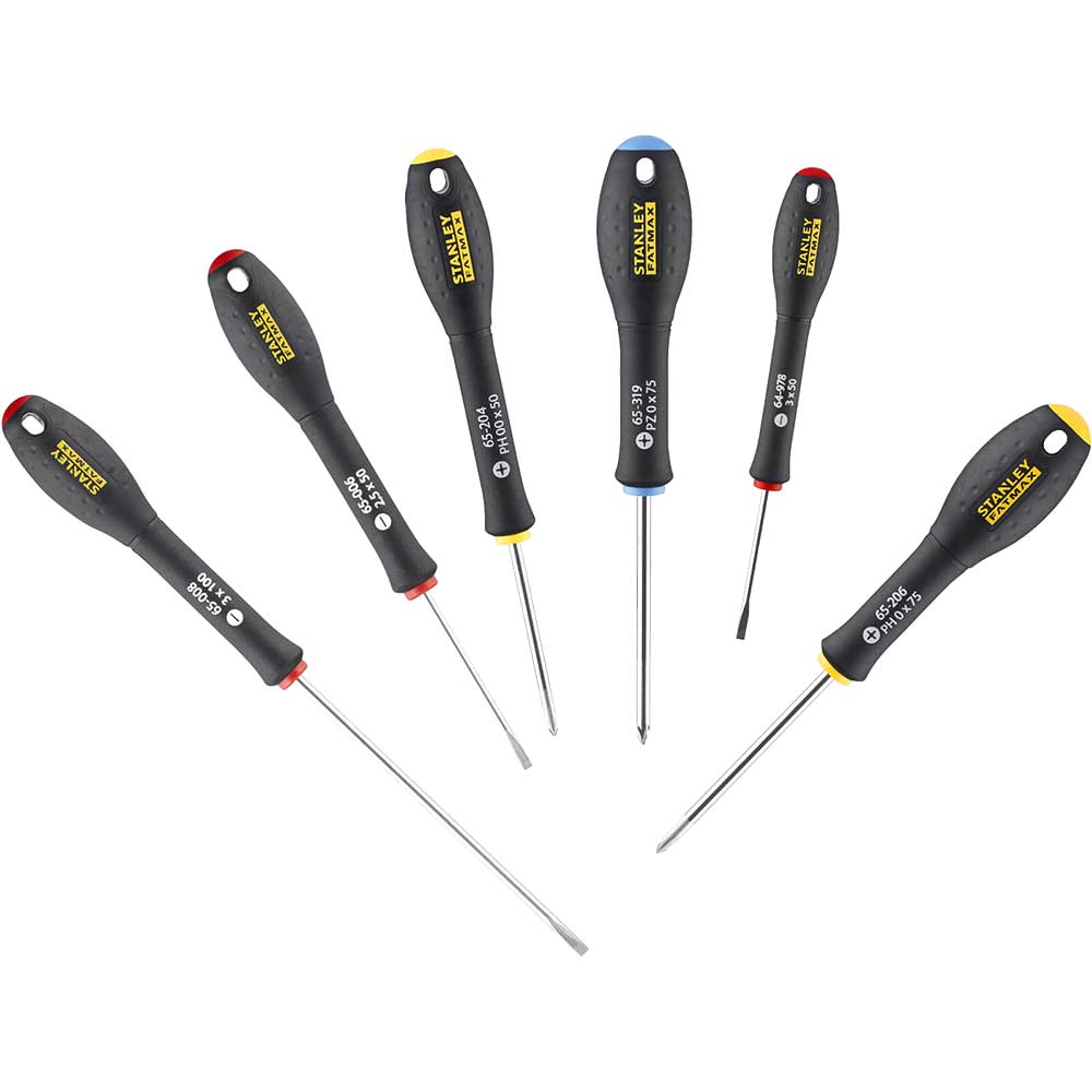 Image of Stanley FatMax 6 Piece Mixed Precision Screwdriver Set Parallel / Phillips / Pozi