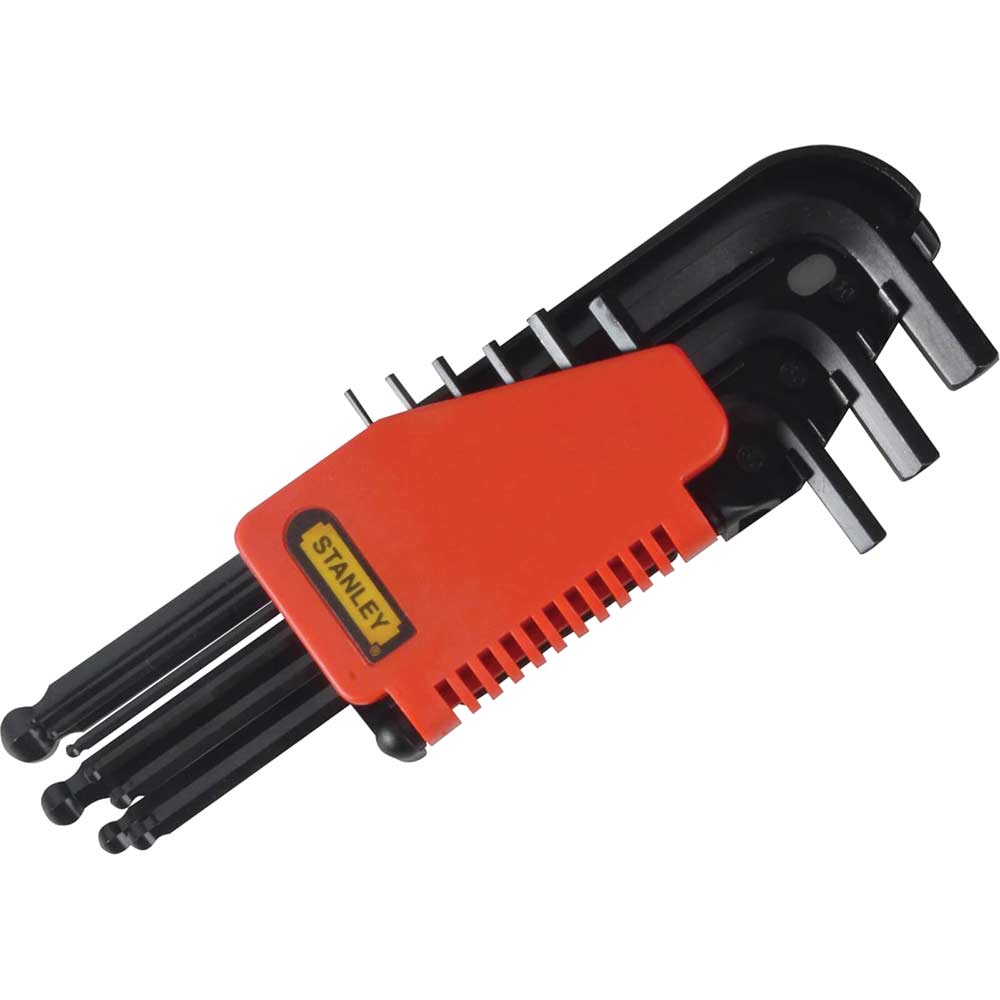Image of Stanley 9 Piece Ball End Hexagon Allen Key Set Metric 1.5mm to 10mm
