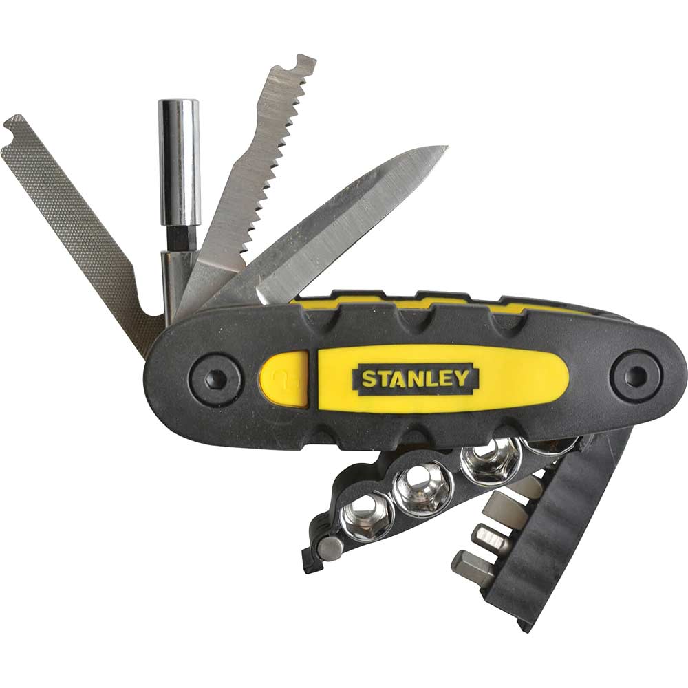 Image of Stanley 14 Piece Multi Tool with Knife, Saw, File, Sockets & Bits