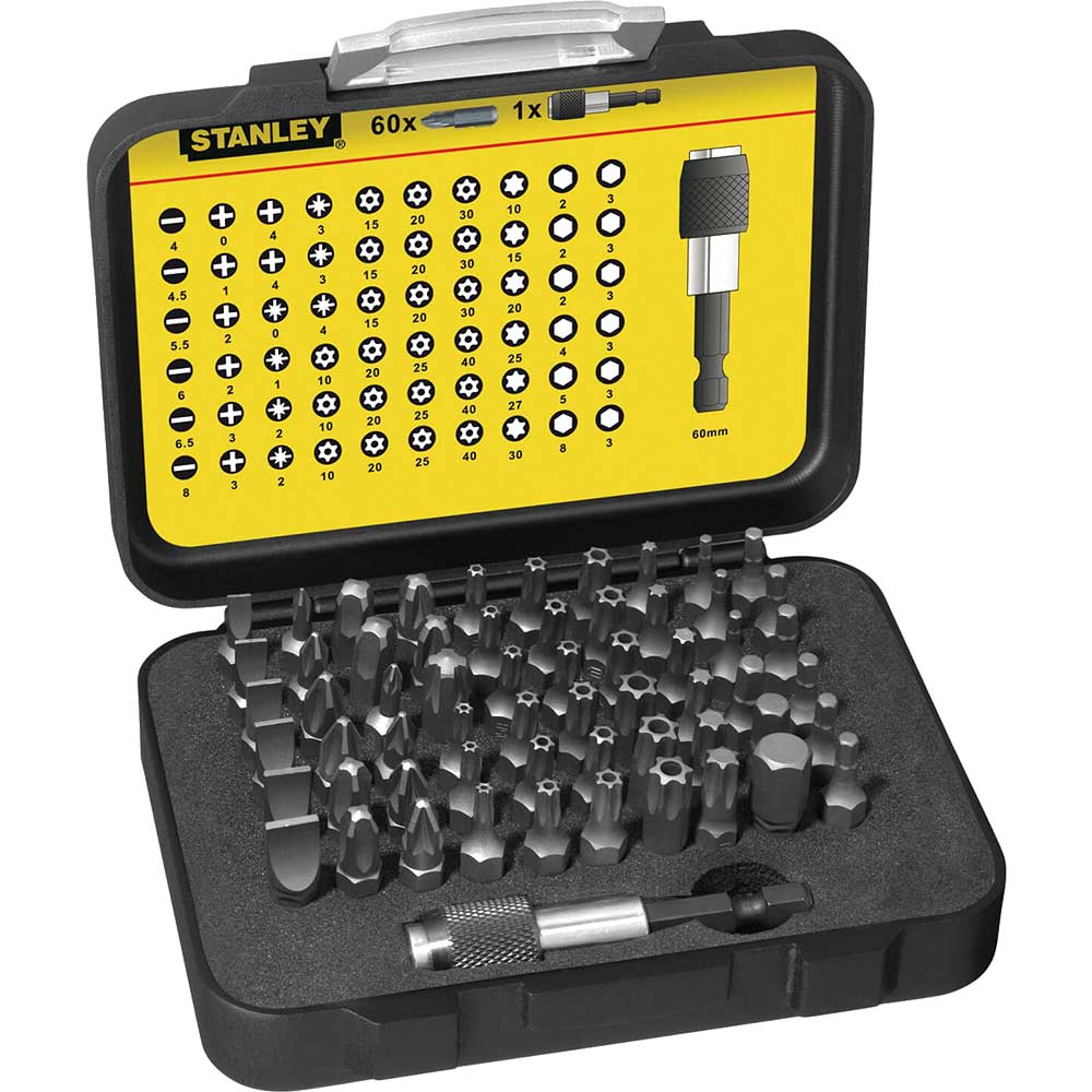 Image of Stanley 61 Piece 1/4&quot; Square Drive Screwdriver Bit Set