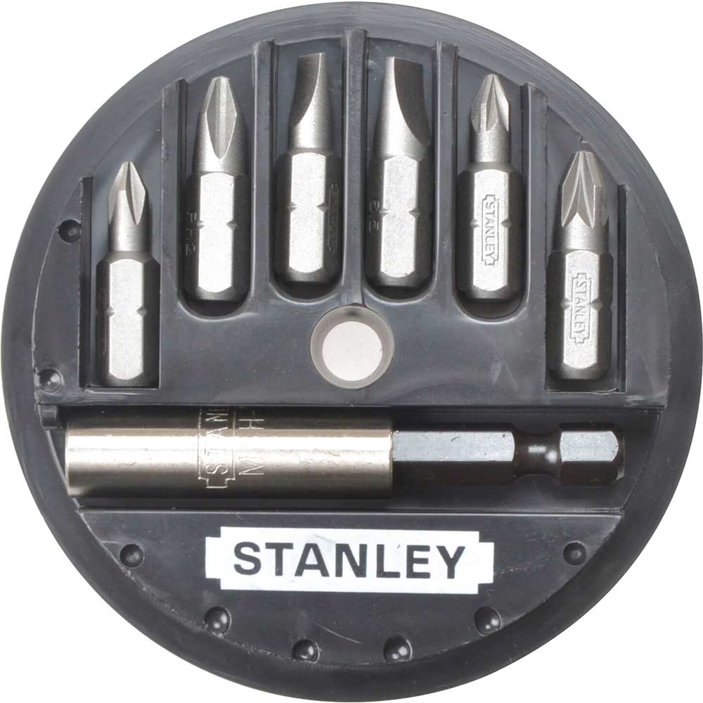 Image of Stanley 7 Piece Mixed Pozi - Phillips - Slotted Driver Bit Set 1 68 737