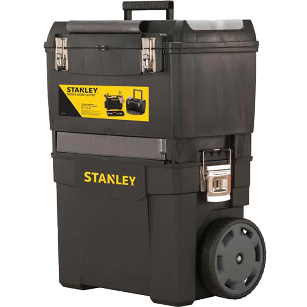Image of Stanley Rolling Work Center Tool Box with Wheels Black