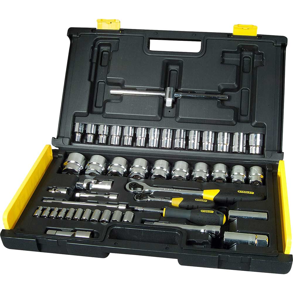 Stanley 65 Piece 1/4 & 1/2" Square Drive Combination Socket Set Metric