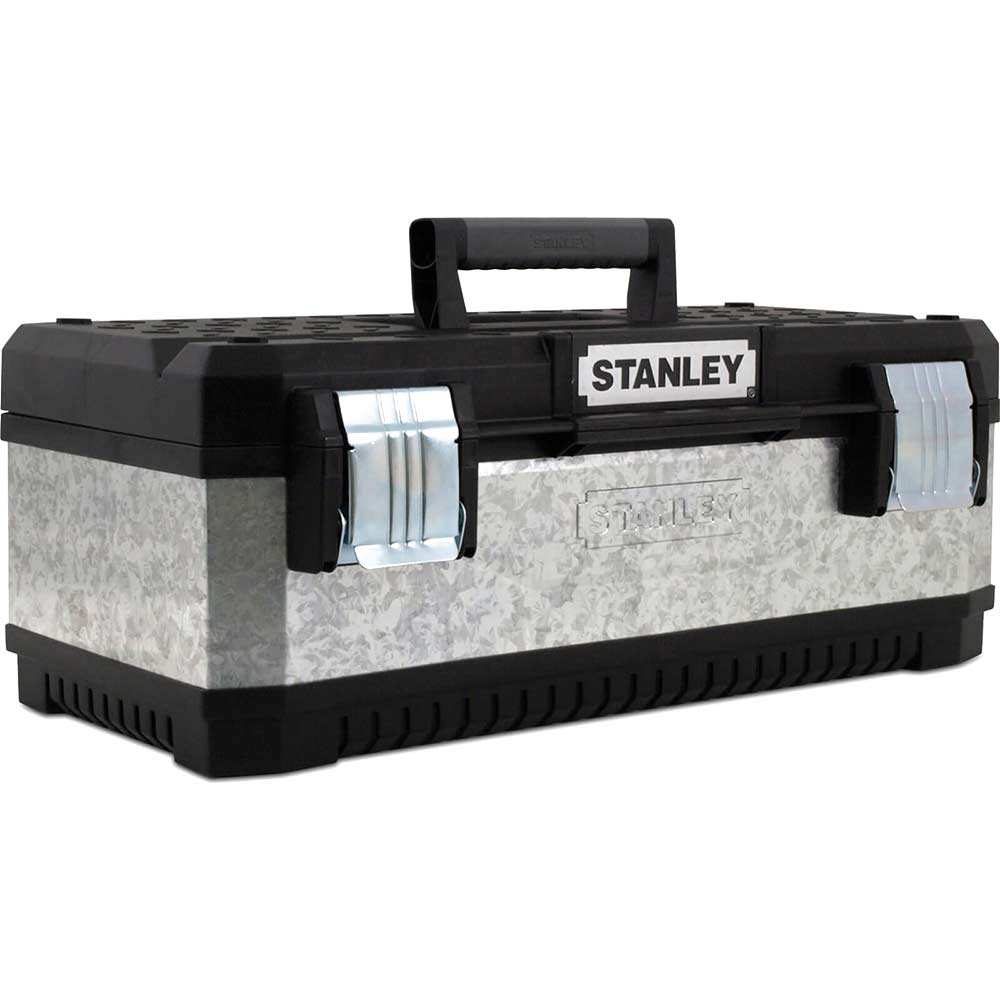 Stanley Galvanised Metal Tool Box Silver & Black 510mm / 20"