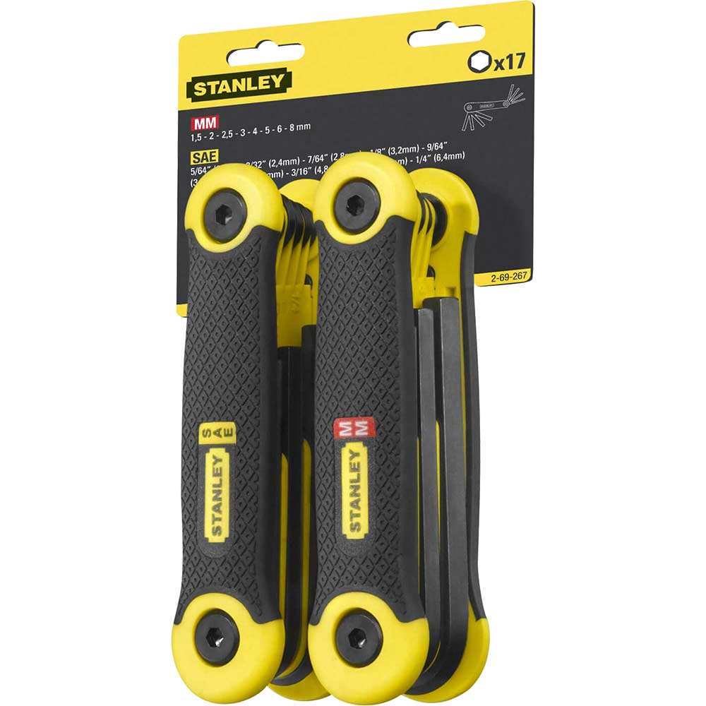 Image of Stanley 17 Piece Folding Hex Key Set Metric & Imperial