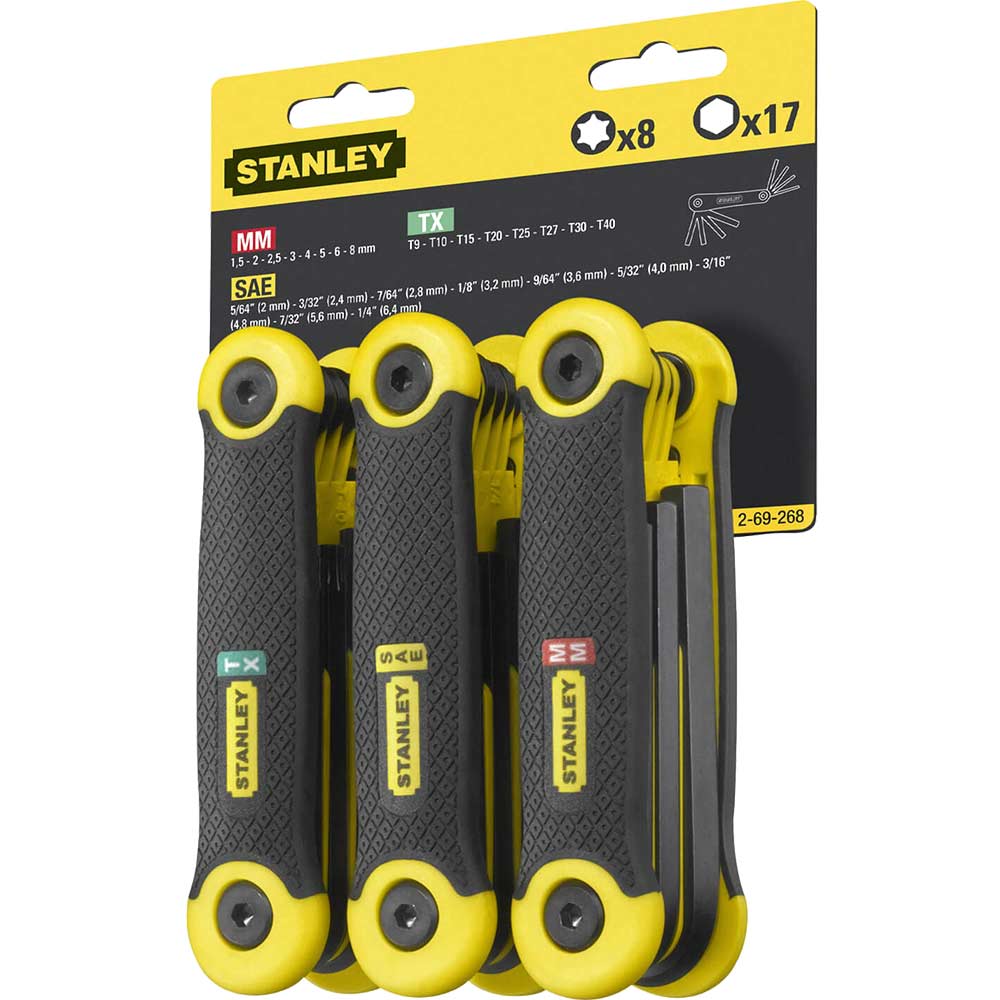 Image of Stanley 25 Piece Folding Torx Hex Key Set Metric & Imperial