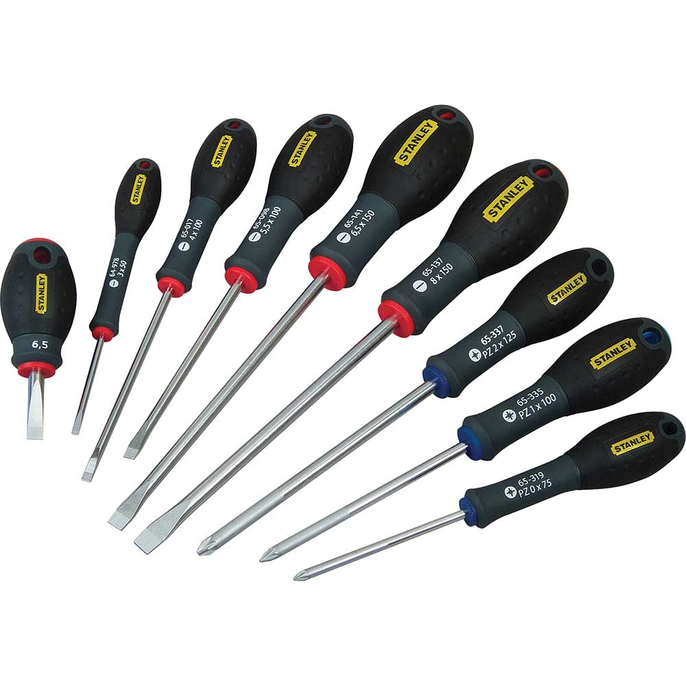 Stanley FatMax 9 Piece Mixed Screwdriver Set Parallel / Flared / Pozi
