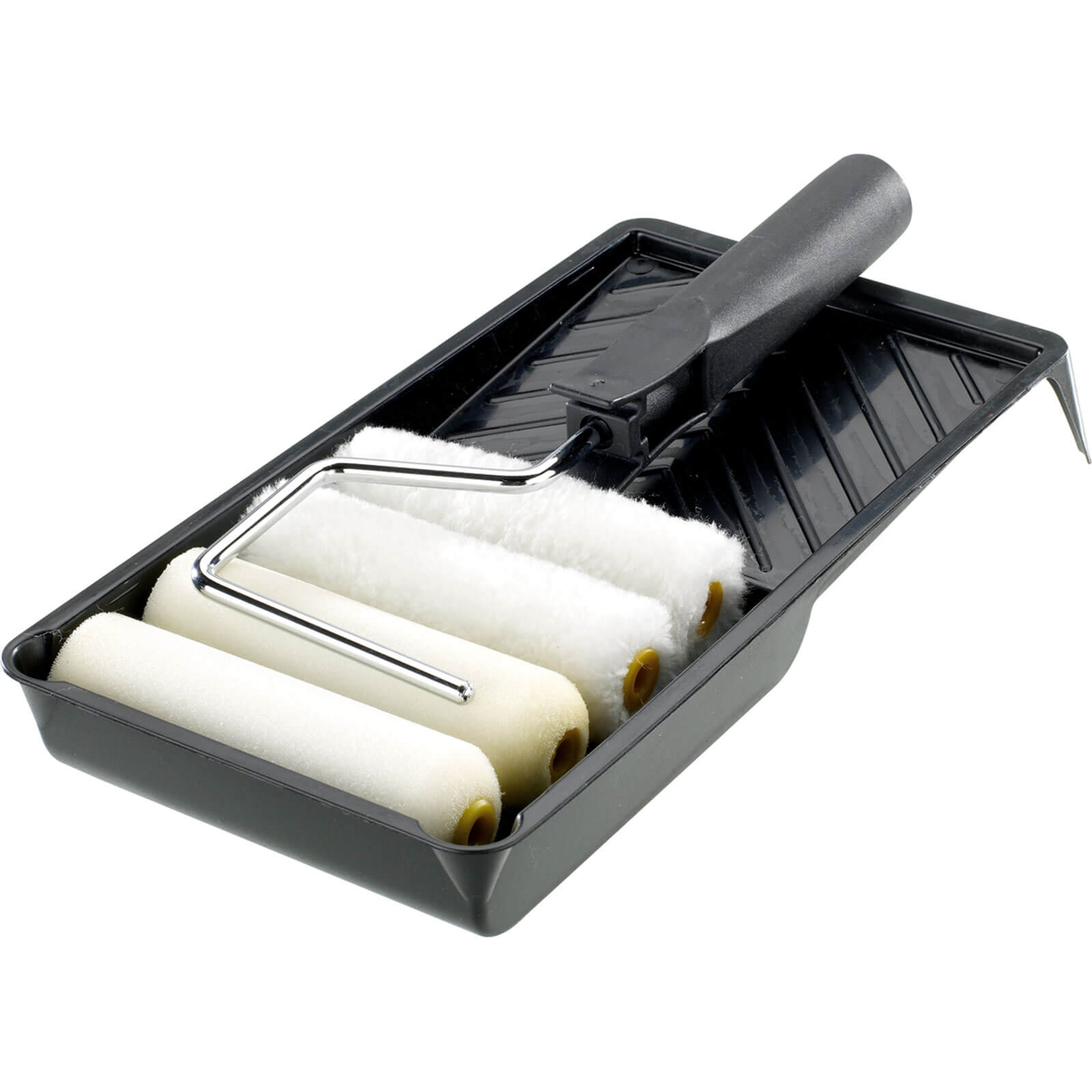 Stanley 100mm / 4" Paint Roller Tray Kit with 4 Paint Roller Sleeves
