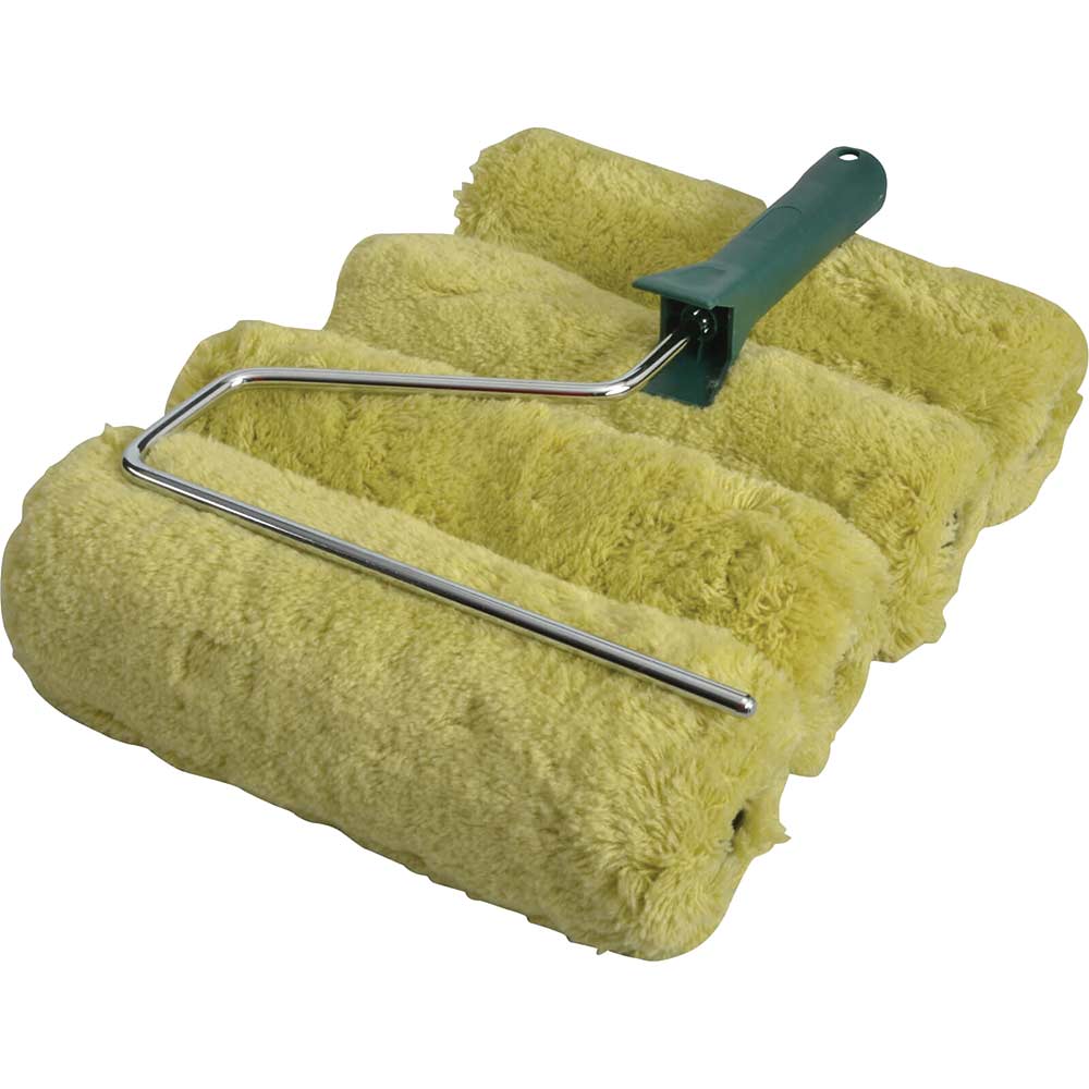 Image of Stanley 230mm Paint Roller with 4 Padded Acrylic Sleves for Masonry & Rough Surfaces