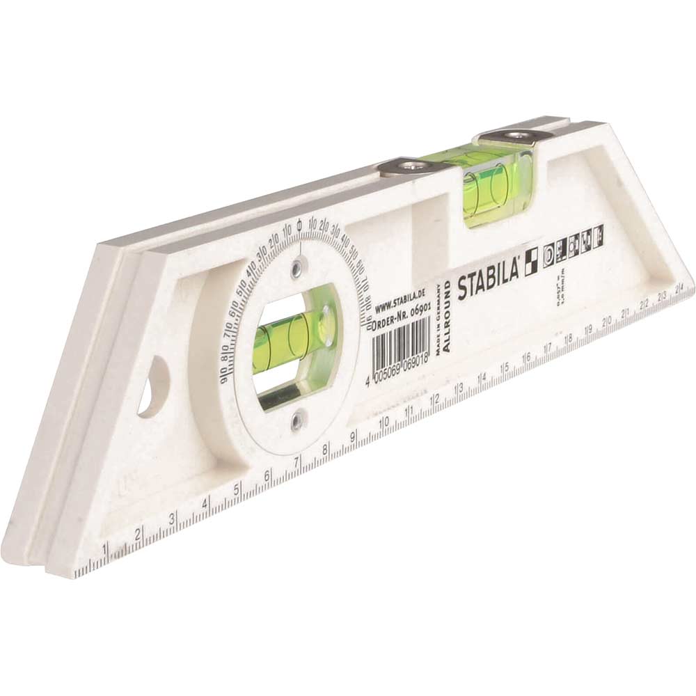 Image of Stabila 104 2 Vial Spirit Level + 6901 Angle Device 25cm / 10&quot;