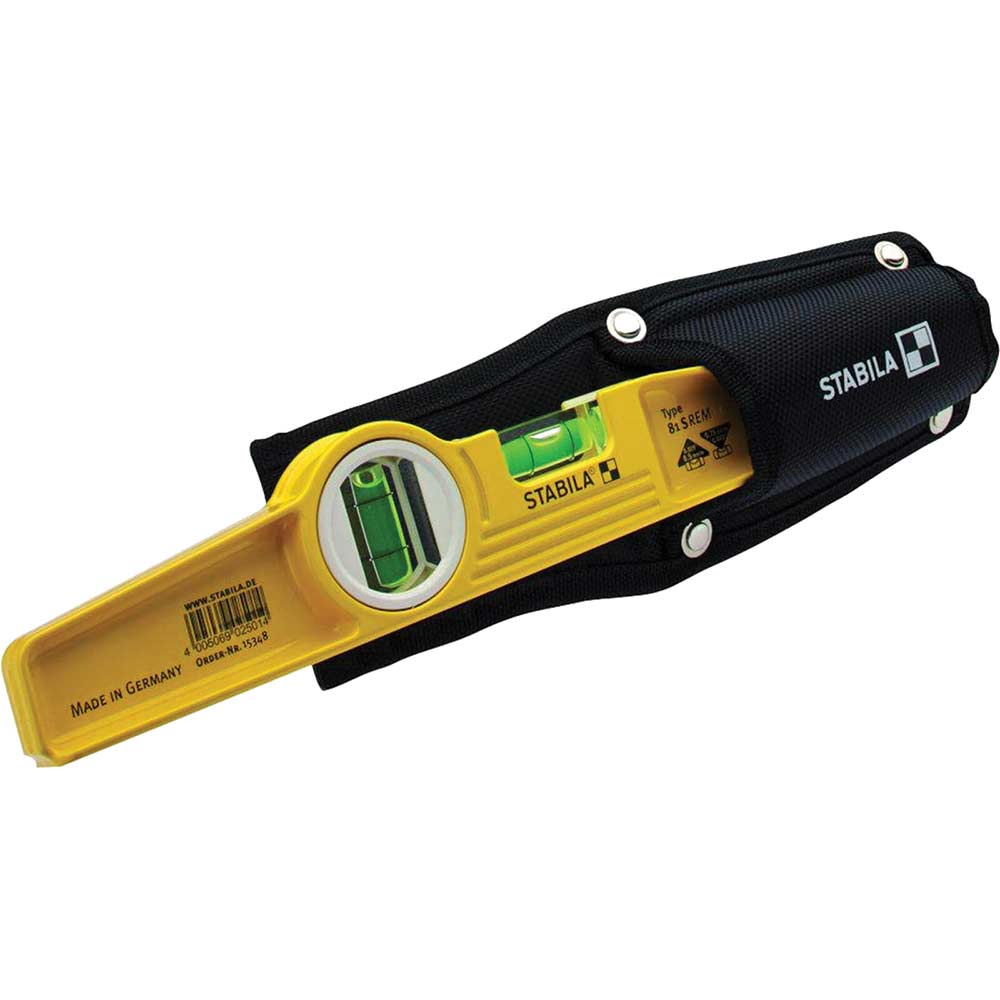 Image of Stabila 81S-REM Rare Earth Magnetic Torpedo Spirit Level 25cm / 10&quot; with Holster