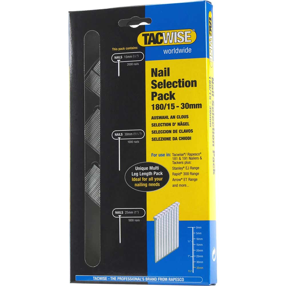 Image of Tacwise 18G 180 Nail Selection Pack