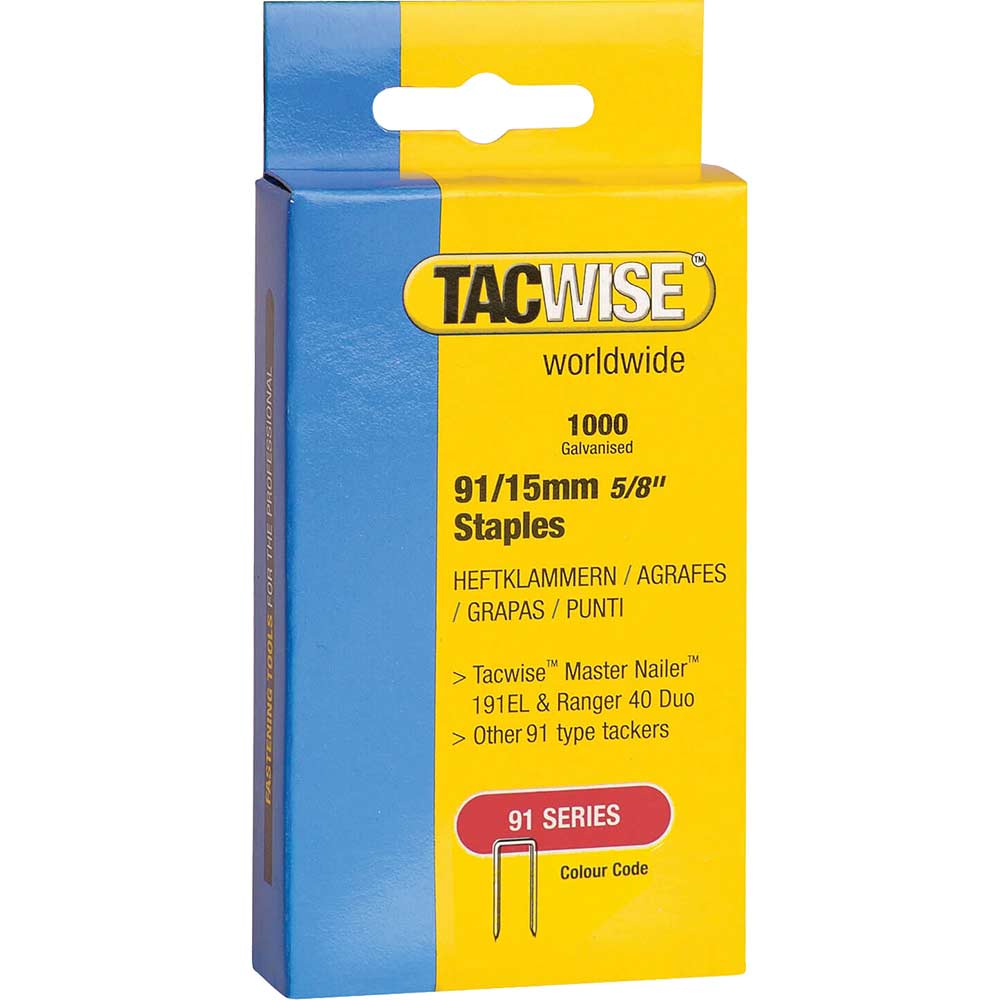 Tacwise 91/15mm Staples Pack of 1000