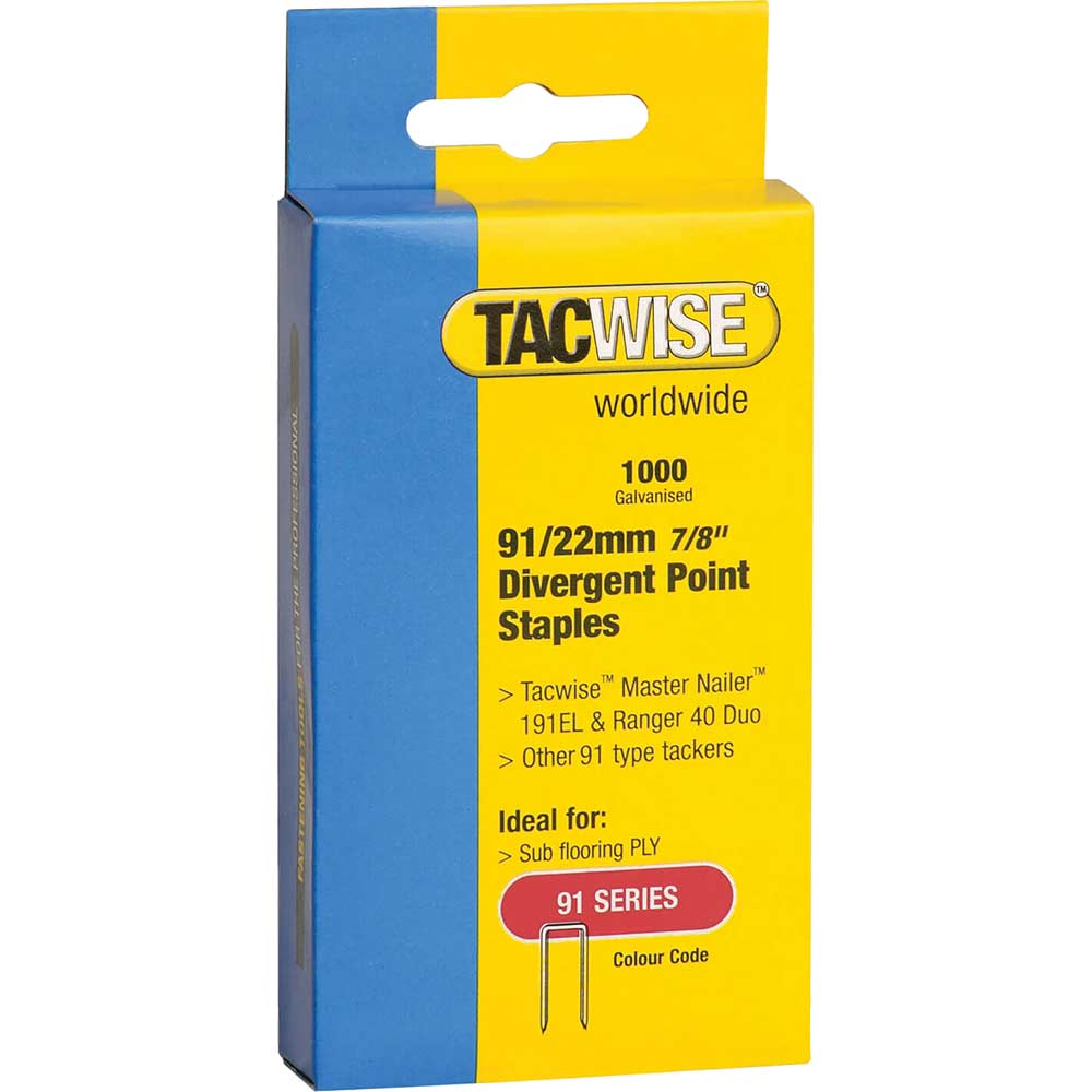Tacwise 91/22mm Divergent Point Staples Pack of 1000