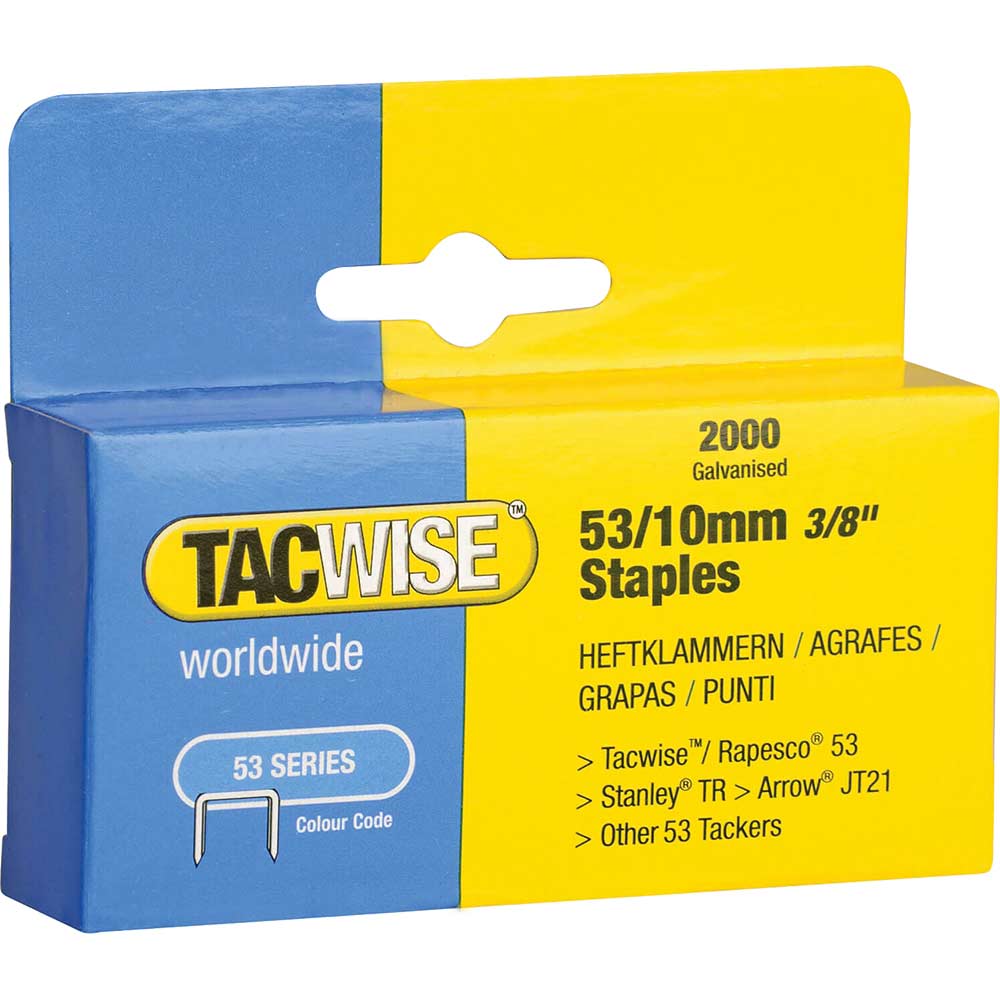Image of Tacwise 53/10 Staples 10mm Pack of 2000