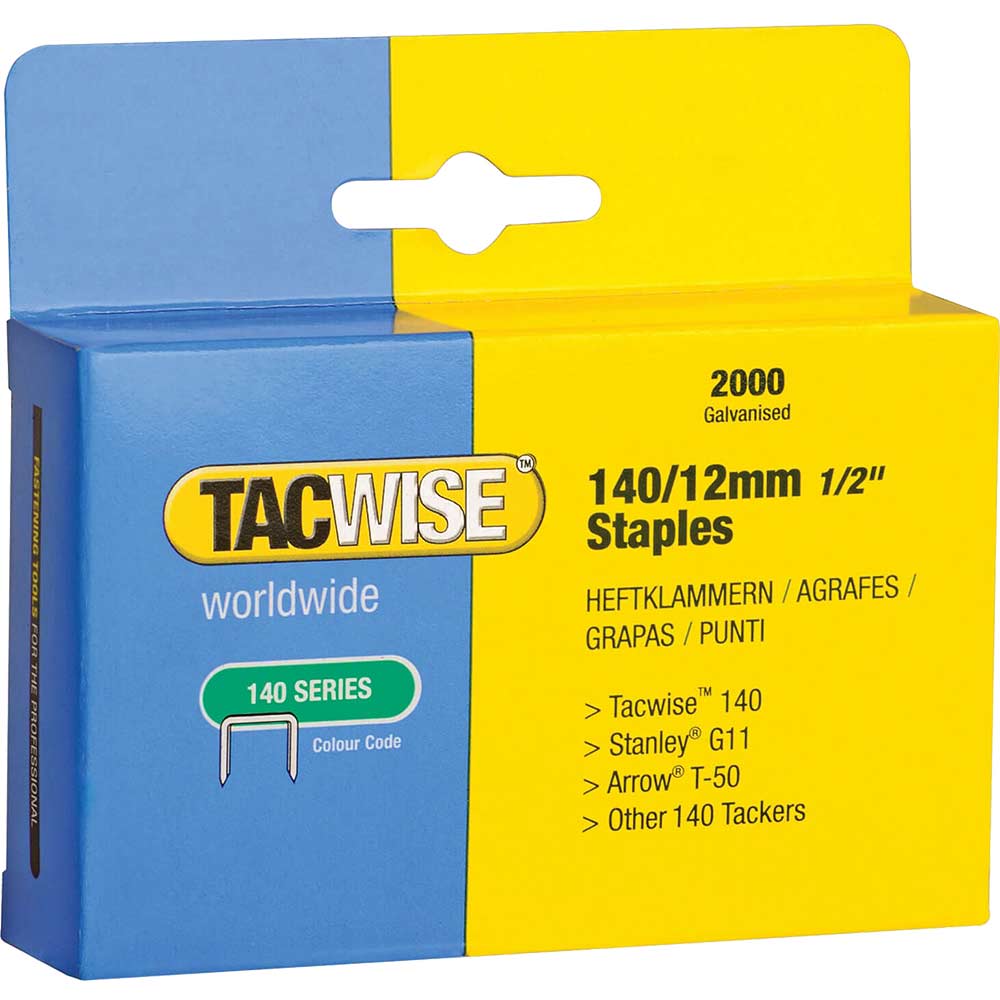 Image of Tacwise 140/12 Staples 12mm Pack of 2000