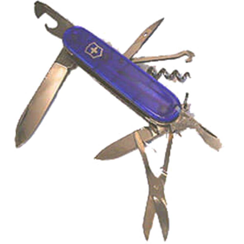 Image of Victorinox Huntsman Translucent Blue Swiss Army Knife 15 Functions 13713T2