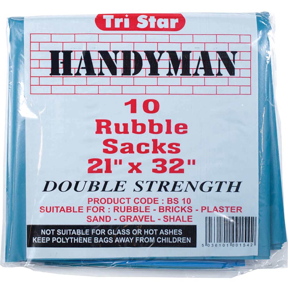 Tristar Heavy Duty Blue Rubble Sack Pack of 10