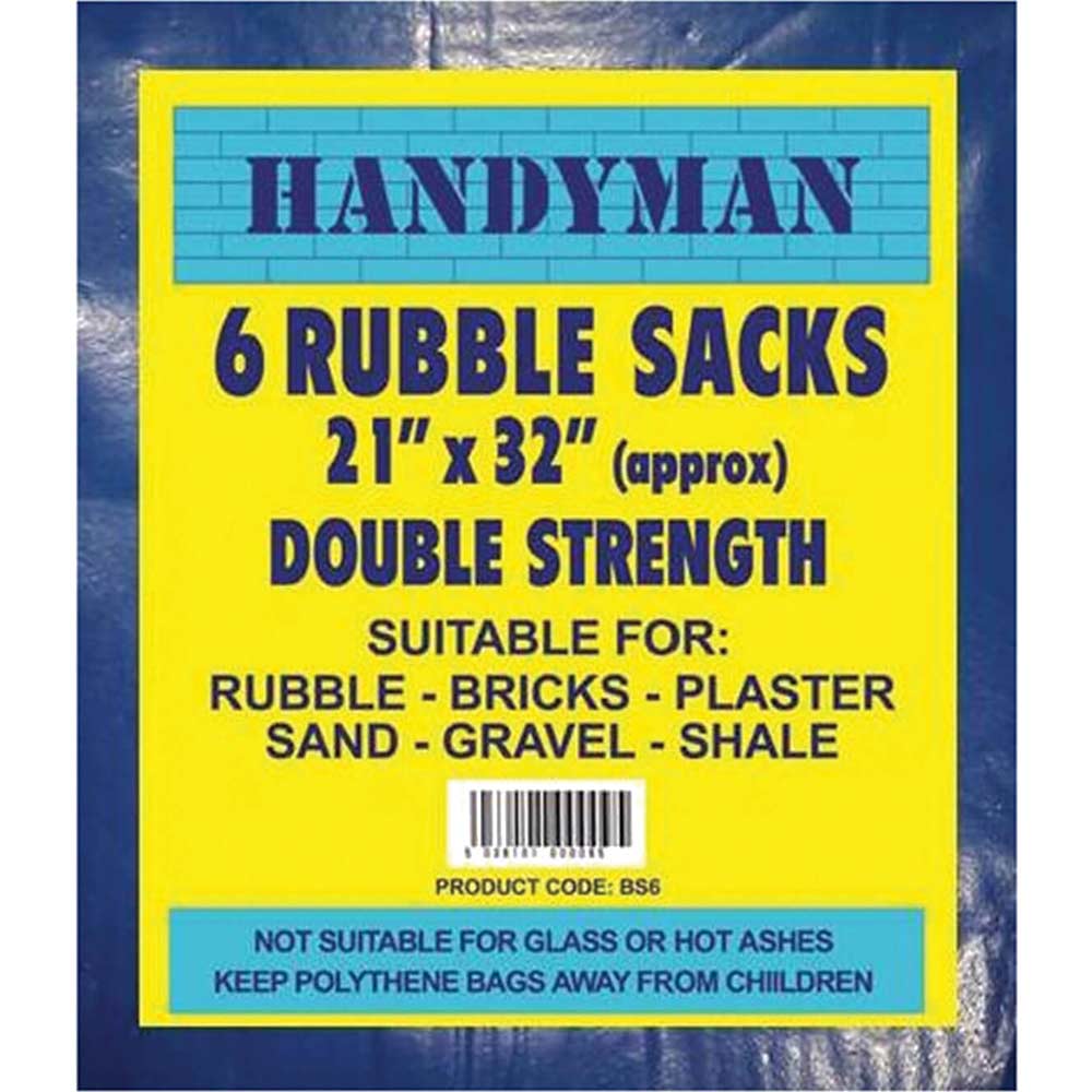 Tristar Heavy Duty Blue Rubble Sack Pack of 6