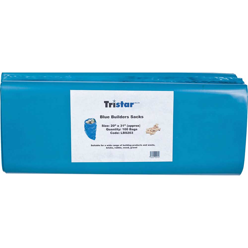 Tristar Blue Builders Sack Pack of 100