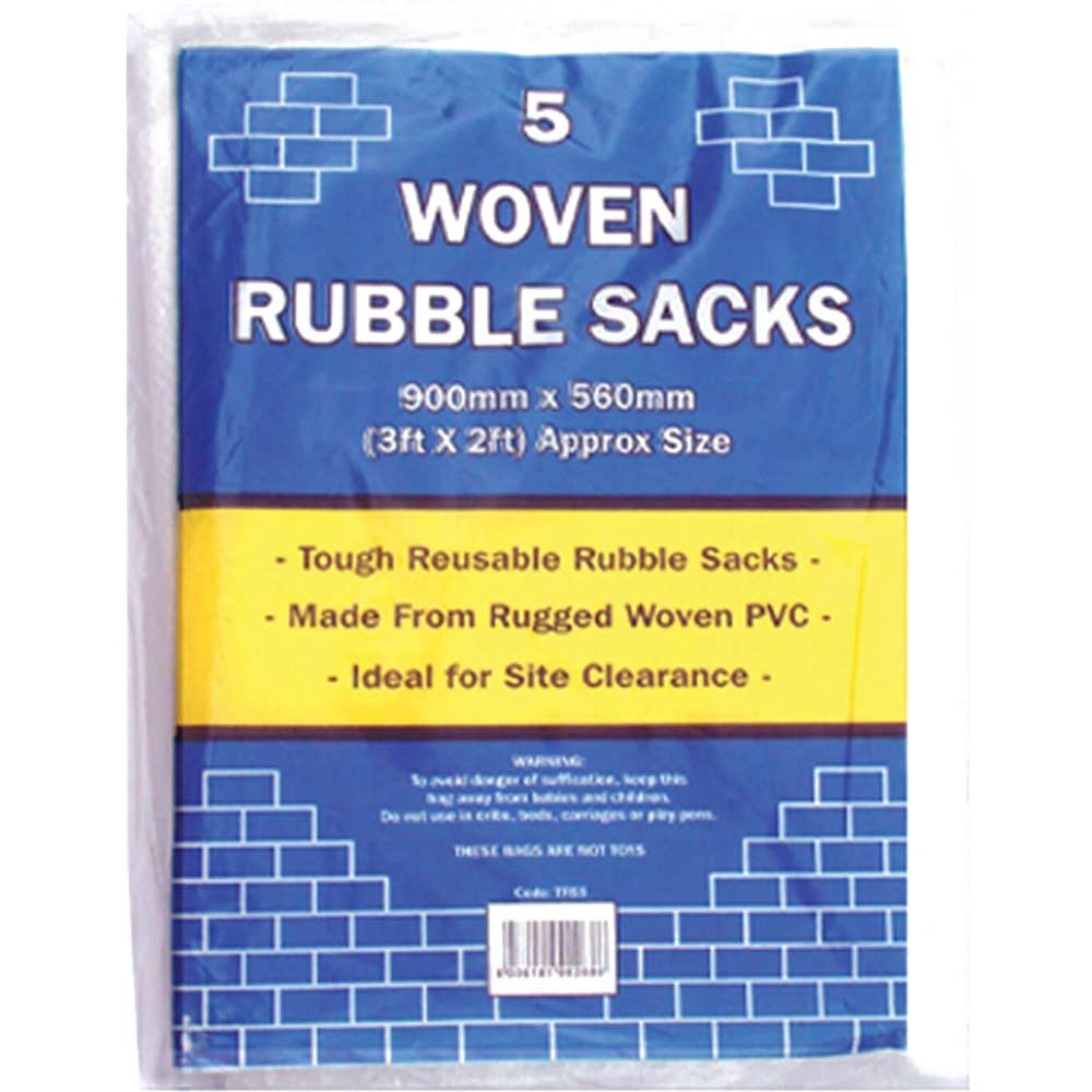 Tristar Woven White Rubble Sack Pack of 5