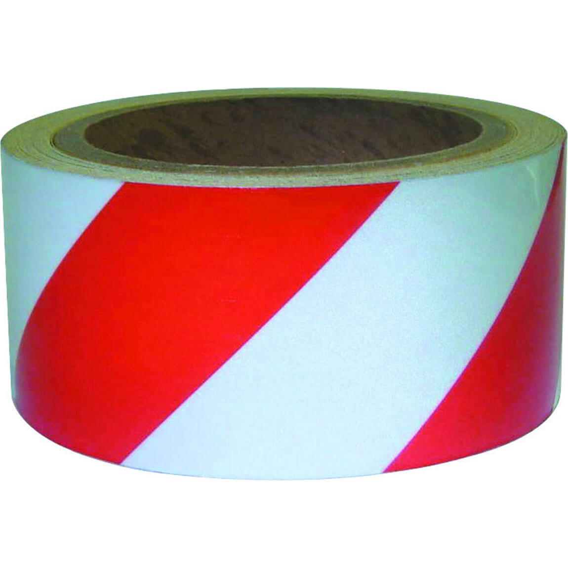 Adhesive Hazard Tape Red / White Stripe 50mm Wide x 33m Roll