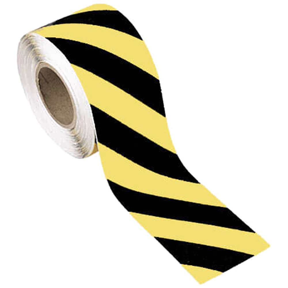 Non Slip Tape Black / Yellow Stripe 50mm Wide x 18m Roll