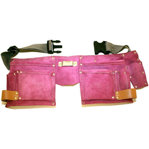 Ladies Pink Leather Double Tool Pouch
